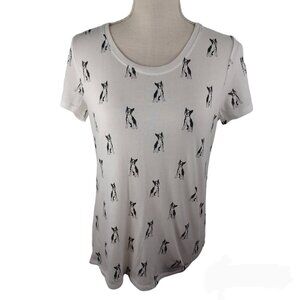 🔥4/$20 French Bulldog T-Shirt Medium Black/White -Frenchie Tee *LIGHT WASH WEAR